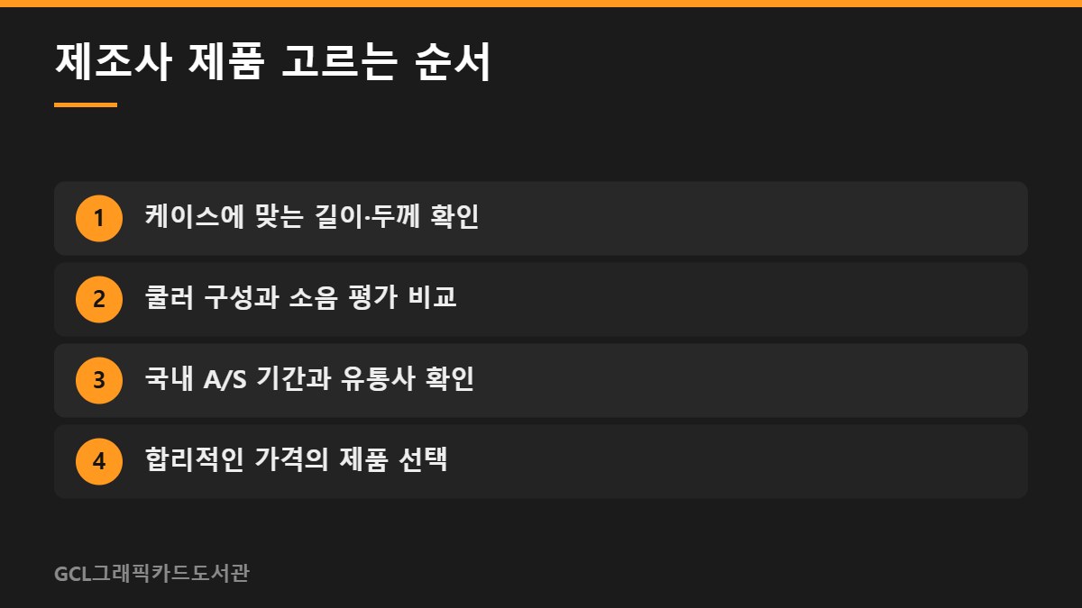 제조사 제품 고르는 순서